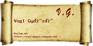 Vogl Győző névjegykártya